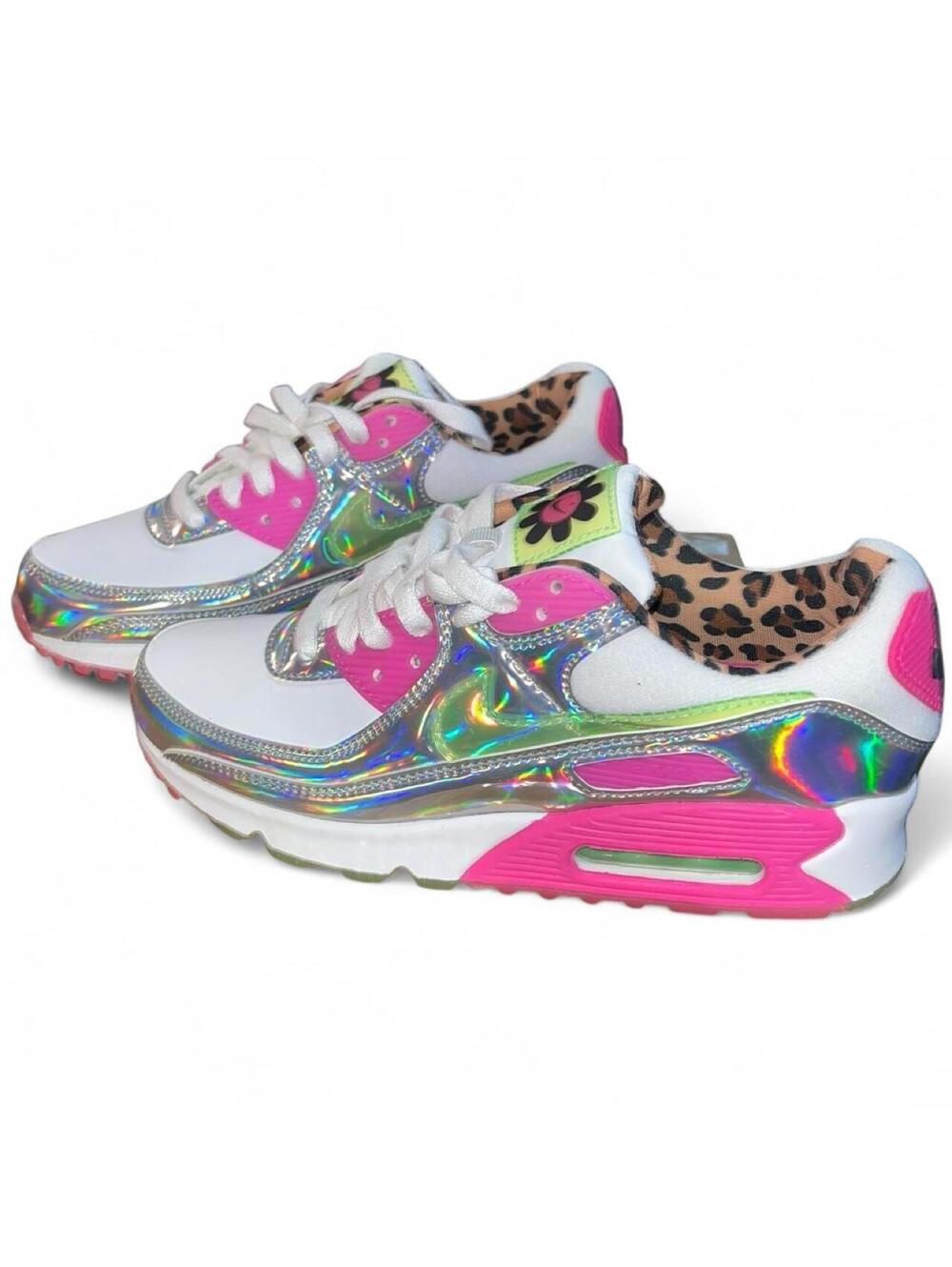 Nike Air Max 90 LX Daisy Leopard Iridescent Wms 7.5 - Picture 5 of 7